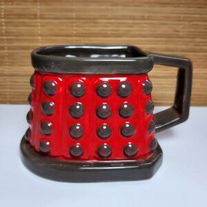 Doctor Who Dalek Mug Exterminate Zeon Red & Gray Embossed 2012 Cup